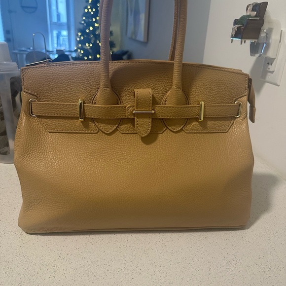 Tan real Leather Handbag new - Picture 9 of 9